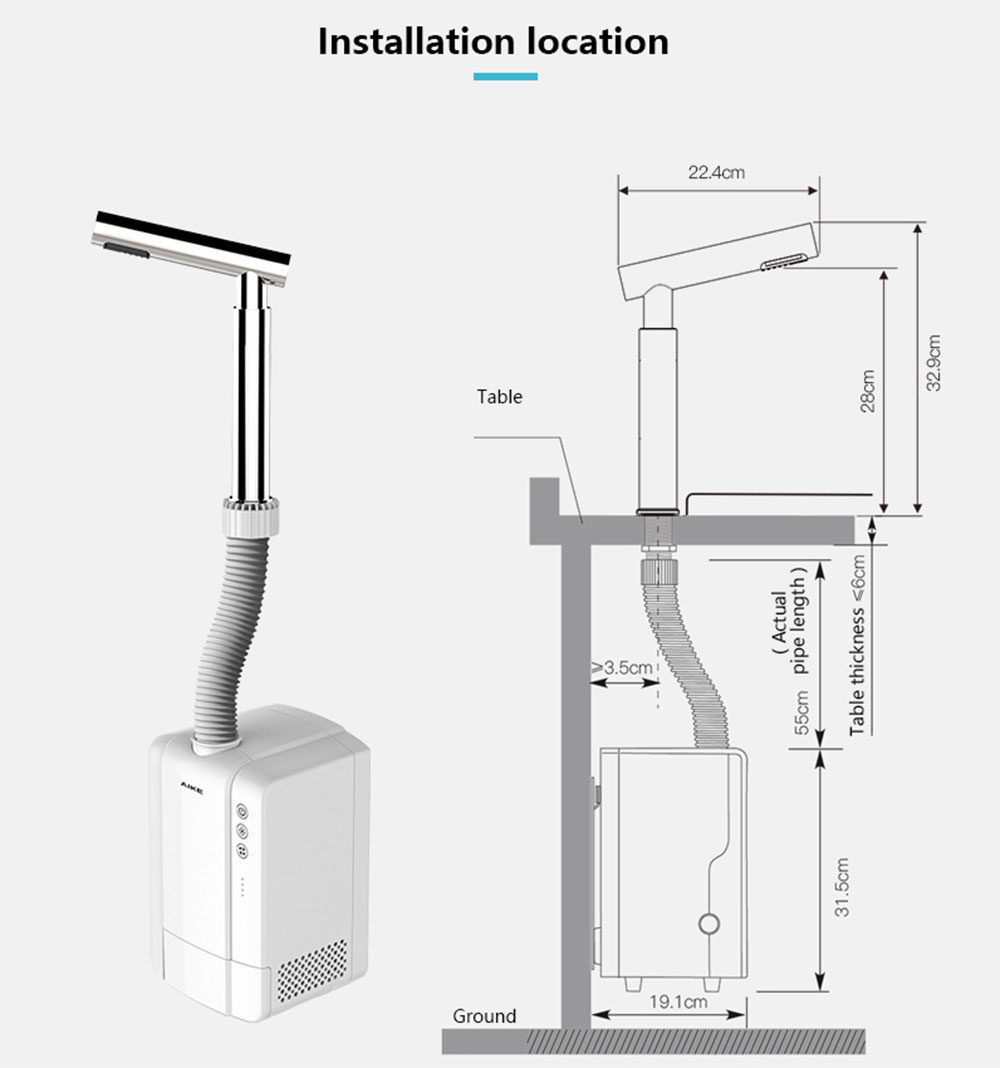 Tap hand dryer