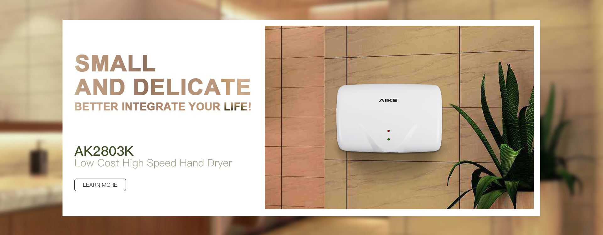 AIKE New Design products: Compact Size Low-priced and Delicate high-speed hand dryer AK2803K